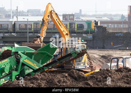 Iniziano i lavori per la costruzione del HS2 alta velocità terminale ferroviario nel centro di Birmingham Foto Stock