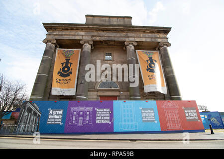 La storica Curzon Street Stazione ferroviaria Edificio che farà parte della linea ad alta velocità 2 terminale in Birmingham. Foto Stock