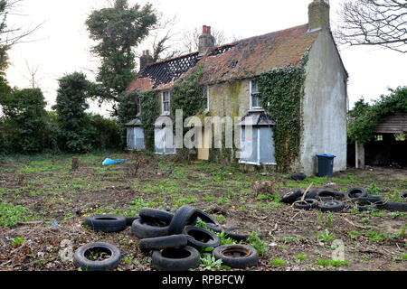 Costruzioni abbandonate in bisogno di un rinnovo, Thanet, Kent Foto Stock