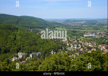 Blick vom Großen Burgberg, Bad Harzburg, Harz, Niedersachsen, Deutschland Foto Stock