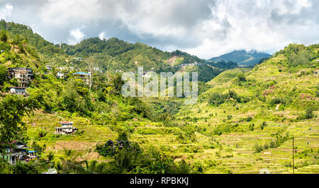 Banaue terrazze di riso - northern Luzon, patrimonio mondiale UNESCO nelle Filippine. Foto Stock