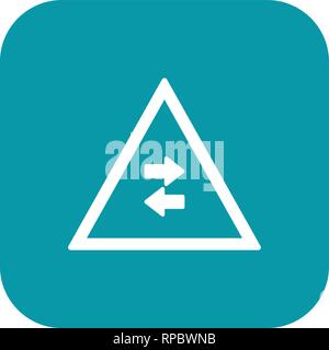 Vector traffico bidirezionale attraversa una strada icona Segno Illustrazione Vettoriale