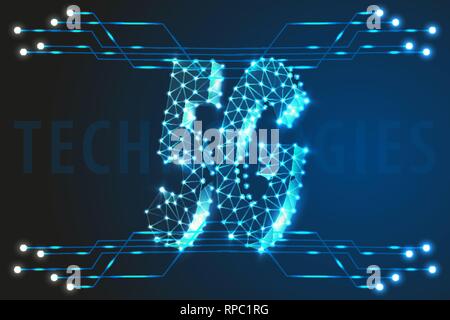 5G globale della tecnologia di rete sfondo, vettore, illustrazione, eps 10 file Illustrazione Vettoriale