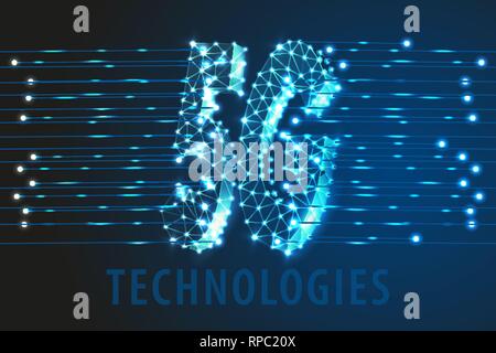 5G globale della tecnologia di rete sfondo, vettore, illustrazione, eps 10 file Illustrazione Vettoriale