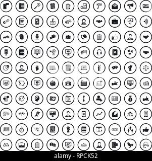 Finestra di dialogo 100 set di icone, stile semplice Illustrazione Vettoriale