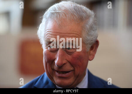 Il Principe di Galles durante la sua visita a Lambeth Palace di Londra, dove ha presentato il Cranmer premi al libro di preghiera della società trentesimo concorso annuale. Foto Stock