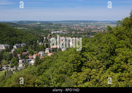 Blick vom Großen Burgberg, Bad Harzburg, Harz, Niedersachsen, Deutschland Foto Stock