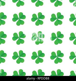 Verde trifoglio irlandese di San Patrizio giorno perfetta configurazione vettore Illustrazione Vettoriale