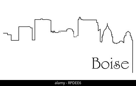 Boise City un disegno astratto con sfondo cityscape Illustrazione Vettoriale