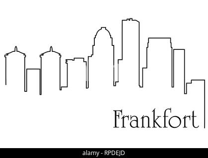 Francoforte city un disegno astratto con sfondo cityscape Illustrazione Vettoriale