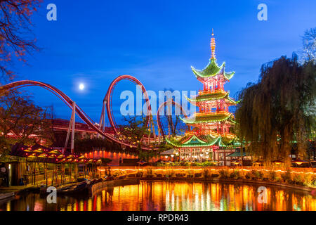 Giardini di Tivoli a Copenhagen, Danimarca Foto Stock