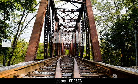 Ponte ferroviario appena fuori di Allegheny National Forest in PA Foto Stock