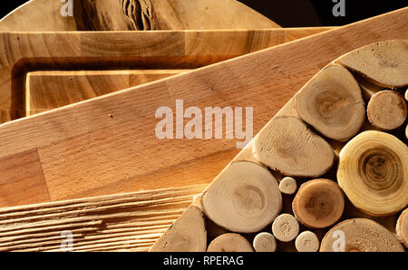 Diverse texture di legno. Molte schede di diversi insieme. Sfondo. Parete, superfici Foto Stock