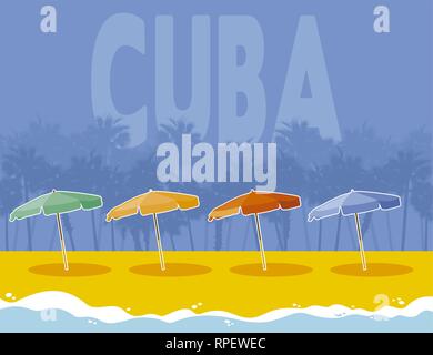 L'Avana Cuba sfondo Illustrazione Vettoriale