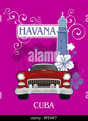 L'Avana Cuba sfondo Illustrazione Vettoriale