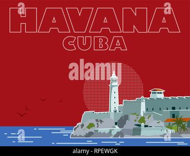 L'Avana Cuba sfondo Illustrazione Vettoriale