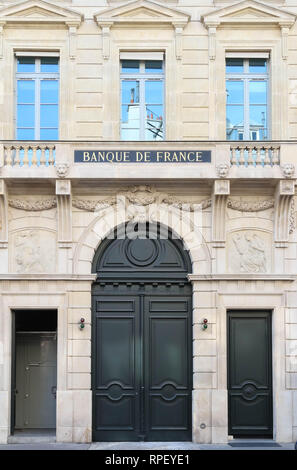 La Banque de France -1880 è la banca centrale della Francia è legato alla Banca centrale europea . La sede principale si trova a Parigi. Foto Stock