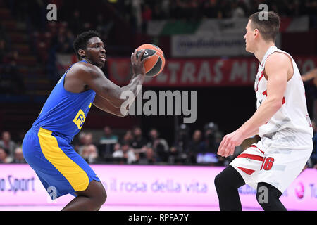 Foto di Claudio Grassi/LaPresse 21 febbraio 2019 Assago (MI) Italia sport basket AX Armani Exchange Olimpia Milano vs FOX Maccabi Tel Aviv - Turkish Airlines Eurolega 2018/2019 - Mediolanum Forum. Nella foto: Johnny O'Bryant III (#3 FOX Maccabi Tel Aviv) Foto Claudio Grassi/LaPresse Febbraio 21, 2019 Assago (MI) Italia sport basket AX Armani Exchange Olimpia Milano vs FOX Maccabi Tel Aviv - Turkish Airlines EuroLeague 2018/2019 - Mediolanum Forum. nel pic: Johnny O'Bryant III (#3 FOX Maccabi Tel Aviv) Foto Stock