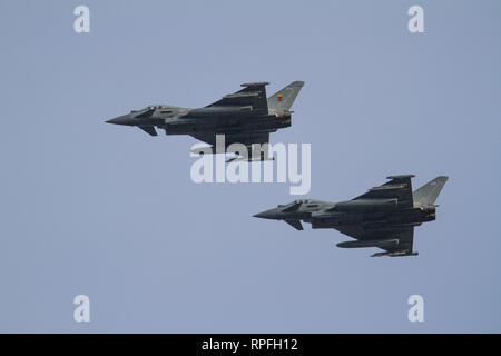 Sheffield, Inghilterra - 22 Febbraio 2019: Sheffield settantacinquesimo anniversario Flypast / cavalcavia tifoni Foto Stock