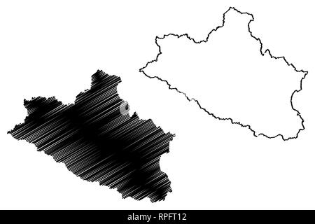 Nghe una provincia (Repubblica socialista del Vietnam, suddivisioni del Vietnam) mappa illustrazione vettoriale, scribble schizzo Tinh Nghe una mappa Illustrazione Vettoriale