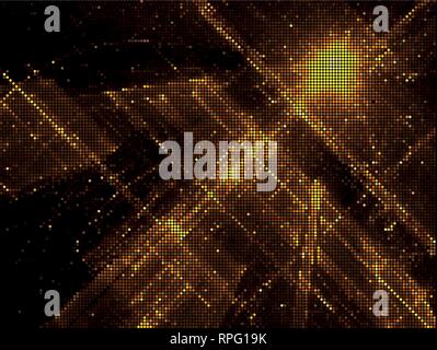 Vettore d'oro - sfondo incandescente tech design di stile Illustrazione Vettoriale