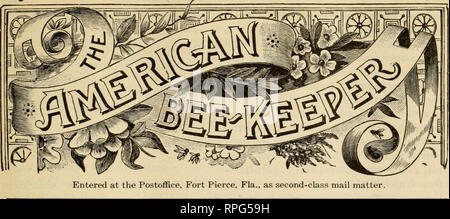 . La American bee keeper. Bee cultura; miele. . Si prega di notare che queste immagini vengono estratte dalla pagina sottoposta a scansione di immagini che possono essere state migliorate digitalmente per la leggibilità - Colorazione e aspetto di queste illustrazioni potrebbero non perfettamente assomigliano al lavoro originale. Falconer, N. Y. : W. T. Falconer Manfg. Co. Foto Stock