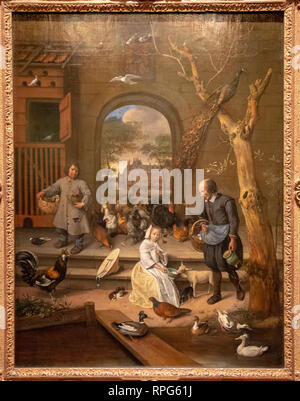 Il pollame da cortile pittore Jan Steen Foto Stock