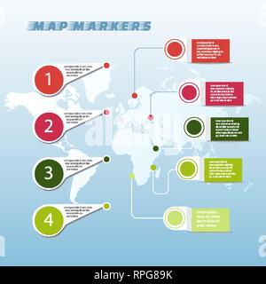 Mappa icona del puntatore EPS vettoriali 10, segno astratto design piatto Illustrazione Vettoriale