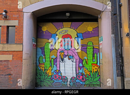 Baia di carico Afflecks Palace, serrande Tib Street Manchester, Inghilterra, Regno Unito, M4 1PW Foto Stock