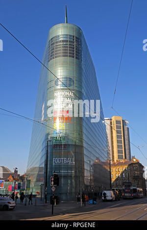 Museo Nazionale del Calcio, Urbis edificio cattedrale giardini, Todd St, Manchester North West England, Regno Unito, M4 3BG Foto Stock