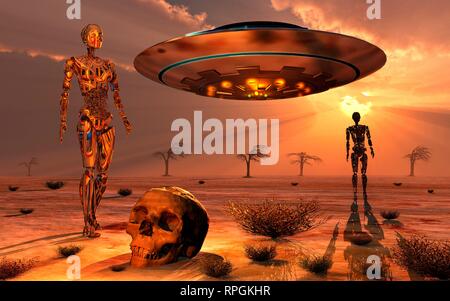 Alien archeologi Android Foto Stock