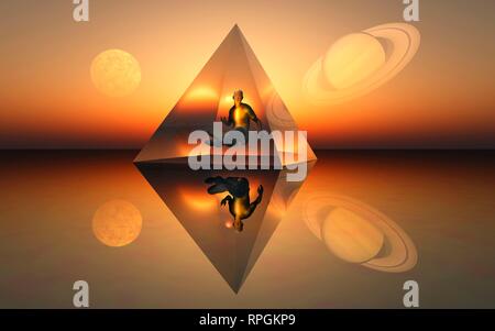 Il mistico e poteri soprannaturali di piramidi Foto Stock