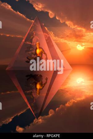 Il mistico e poteri soprannaturali di piramidi Foto Stock
