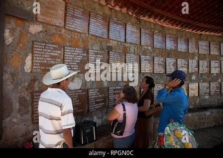 EL SALVADOR El Mozote, sito del massacro di bambini nel 1981. Tomba per quelli massacrati. fotografia di Sean Sprague 2008 Foto Stock