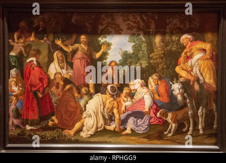 San Giovanni Battista la predicazione del pittore Pieter Lastman Foto Stock