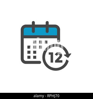 Gestione del tempo icona Termine w, fretta, e simbolismo puntuale Illustrazione Vettoriale