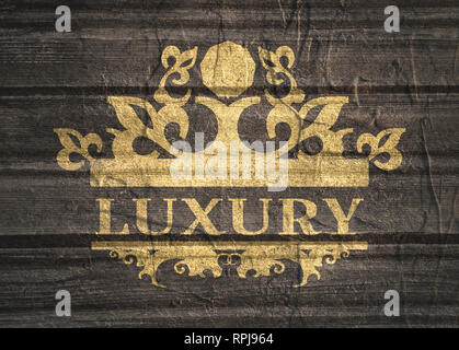 Modello emblema con la corona Foto Stock