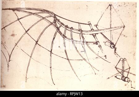 Macchina Volante Di Leonardo Da Vinci Inchiostro Della Penna Foto Stock Alamy