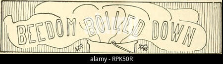 . American bee journal. La cultura delle api; le api. 502 AMERICAN BEE JOURNAL, Auf,'. 10, 1899. me di coppia ? Mi perdo una buona tante regine cercando di inserire l'alveare sbagliato. 5. Sarebbe meglio per me di lasciare l'ingresso aperto a tutta la larghezza di alveare durante l'inverno o chiudere alcune delle it up ? Io uso un 8-hive telaio largo 12 pollici. 6. Quando vi è una forte neve sul terreno e splende il sole, rende la mia api volare fuori e il vento freddo che li colpisce verso il basso. Essi rientrano nella neve e freddo. Vuoi chiudere loro in alveari per impedire la loro venuta fuori in tali momenti ? Ai..bama. Risposte.-1. 1 Non lo so. Esso isn Foto Stock