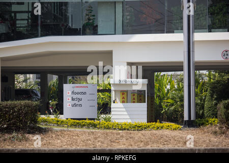 Licciana Nardi, Italia - 21 Febbraio 2019: Honda ufficiale concessionaria e showroom di Honda Paradise Chiangmai. Posizione sulla strada no.121 circa 8 km da fare Foto Stock