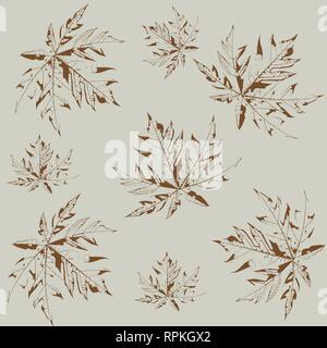 Abstract background e texture, seamless pattern di foglie di papaia Illustrazione Vettoriale