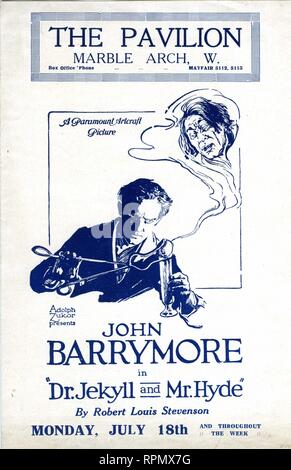 John Barrymore Dr Jekyll e Mr Hyde 1920 silenzioso versione film di Robert Louis Stevenson il regista John s Robertson programma British coprire la Paramount Pictures / Artcraft - I sistemi Foto Stock