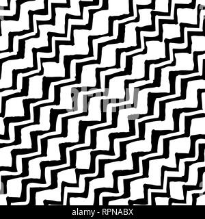 Dipinto di chevron pattern. Seamless pennellata linee. Illustrazione Vettoriale