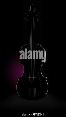Un violino è visto illuminarsi in luce impressionante ed insolita in questa immagine. Questa è un'illustrazione. Foto Stock
