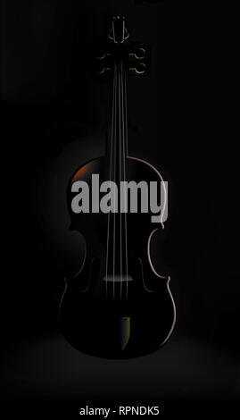 Un violino è visto illuminarsi in luce impressionante ed insolita in questa immagine. Questa è un'illustrazione. Foto Stock