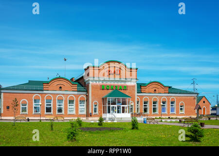 Stazione ferroviaria nella città di Mariinsk su Trans-Siberian railway Magistral, Kemerovo Regione Foto Stock