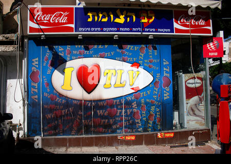 "Io amo Tel Aviv', Tel Aviv, Israele (nur fuer redaktionelle Verwendung. Keine Werbung. Referenzdatenbank: http://www.360-berlin.de. © Jens Knappe. Bil Foto Stock