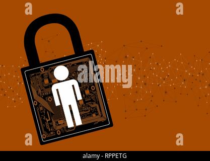 Internet security, illustrazione concettuale. Foto Stock
