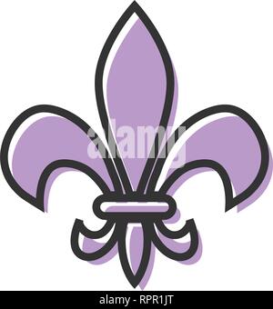 Fleur de Lis icona modello di disegno vettoriale illustrazione isolato Illustrazione Vettoriale