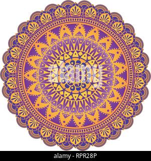 Vector mandala - Viola e oro Illustrazione Vettoriale